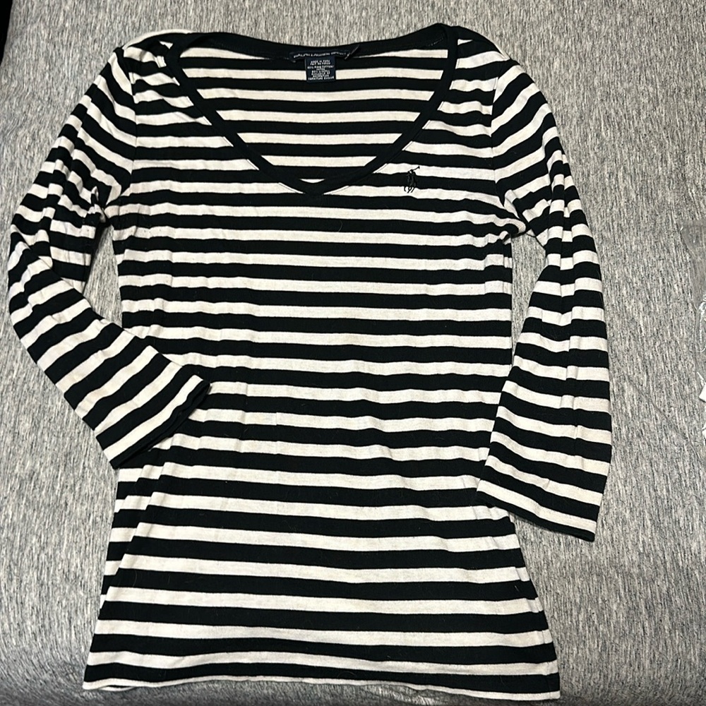 Ralph Lauren Sport 3/4 sleeve stripped shirt